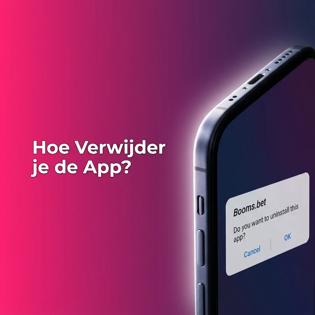 Smartphone scherm met app-icoon dat ingedrukt wordt gehouden om verwijderoptie te tonen op Android en iOS
