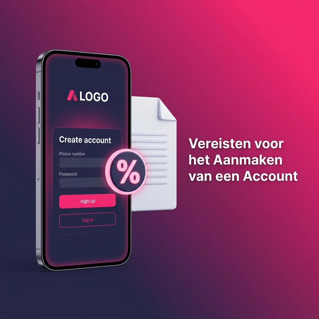 Vereisten voor accountaanmaak op Booms.bet: minimaal 18 jaar, één account, correcte gegevens, wettelijk toegestaan land.