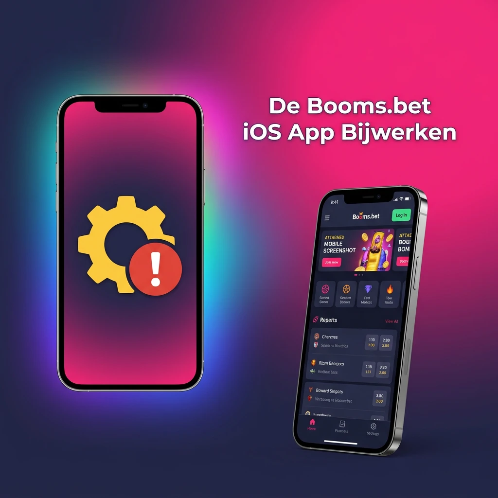 Booms.bet iOS app update guide showing steps to check, install updates, clear cache, and restart the PWA on iPhone