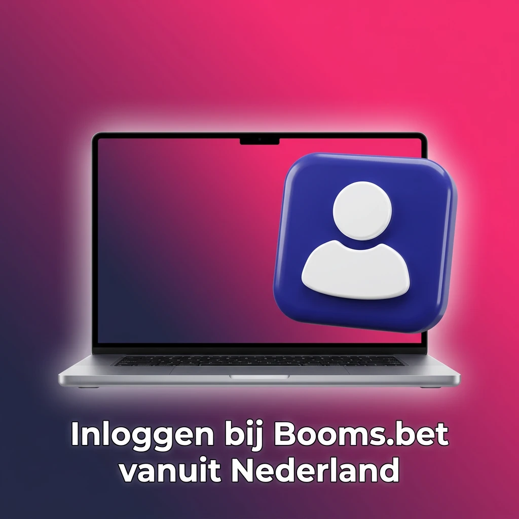 Booms.bet inlogformulier met stappen voor toegang tot account, saldo en spellen vanuit Nederland