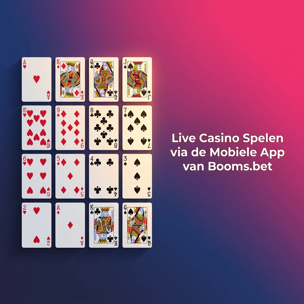 Mobile phone displaying Booms.bet live casino app with live dealer table games on screen