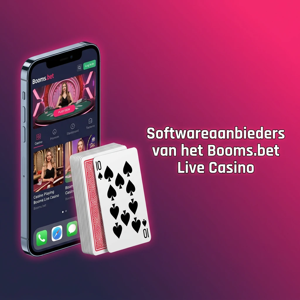Live casino software providers at Booms.bet including Evolution, Pragmatic Play, Ezugi, and Playtech logos