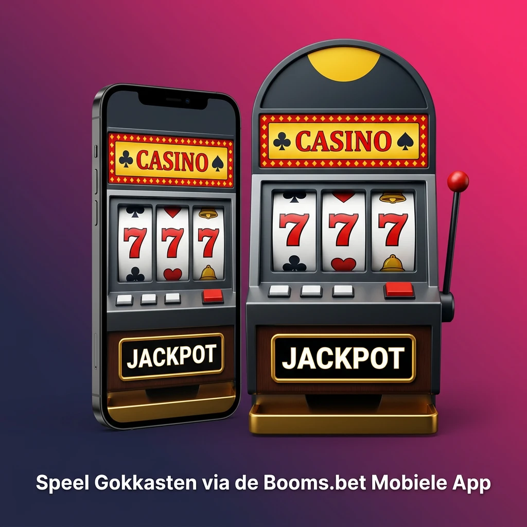 Booms.bet mobile app interface showing casino slots lobby optimized for smartphones and tablets